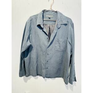 CROFT & BARROW Men’s Gray Faux Suede Cloth Button Up Long Sleeve Shirt sz XL